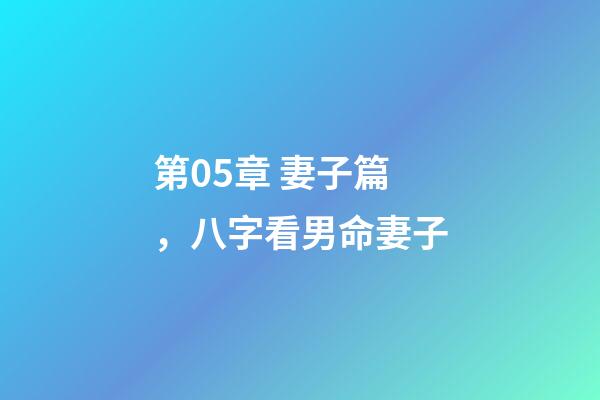 第05章 妻子篇，八字看男命妻子